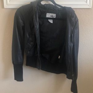 Black leather jacket